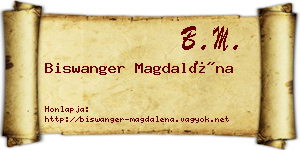 Biswanger Magdaléna névjegykártya